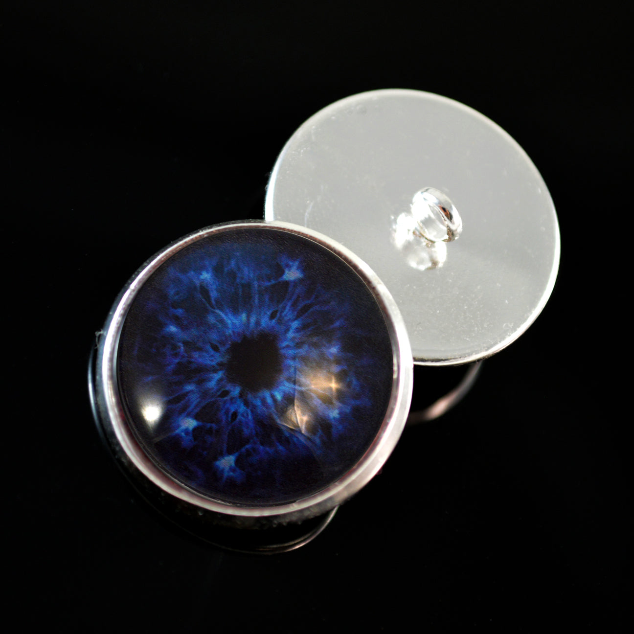 Dark Blue Cold Winter Zombie Sew-On Button Glass Eyes