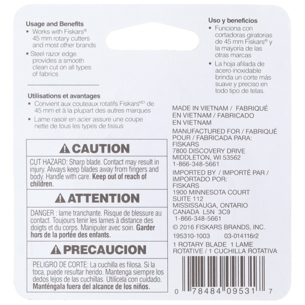 Fiskars 45mm Rotary Blade (1pk)