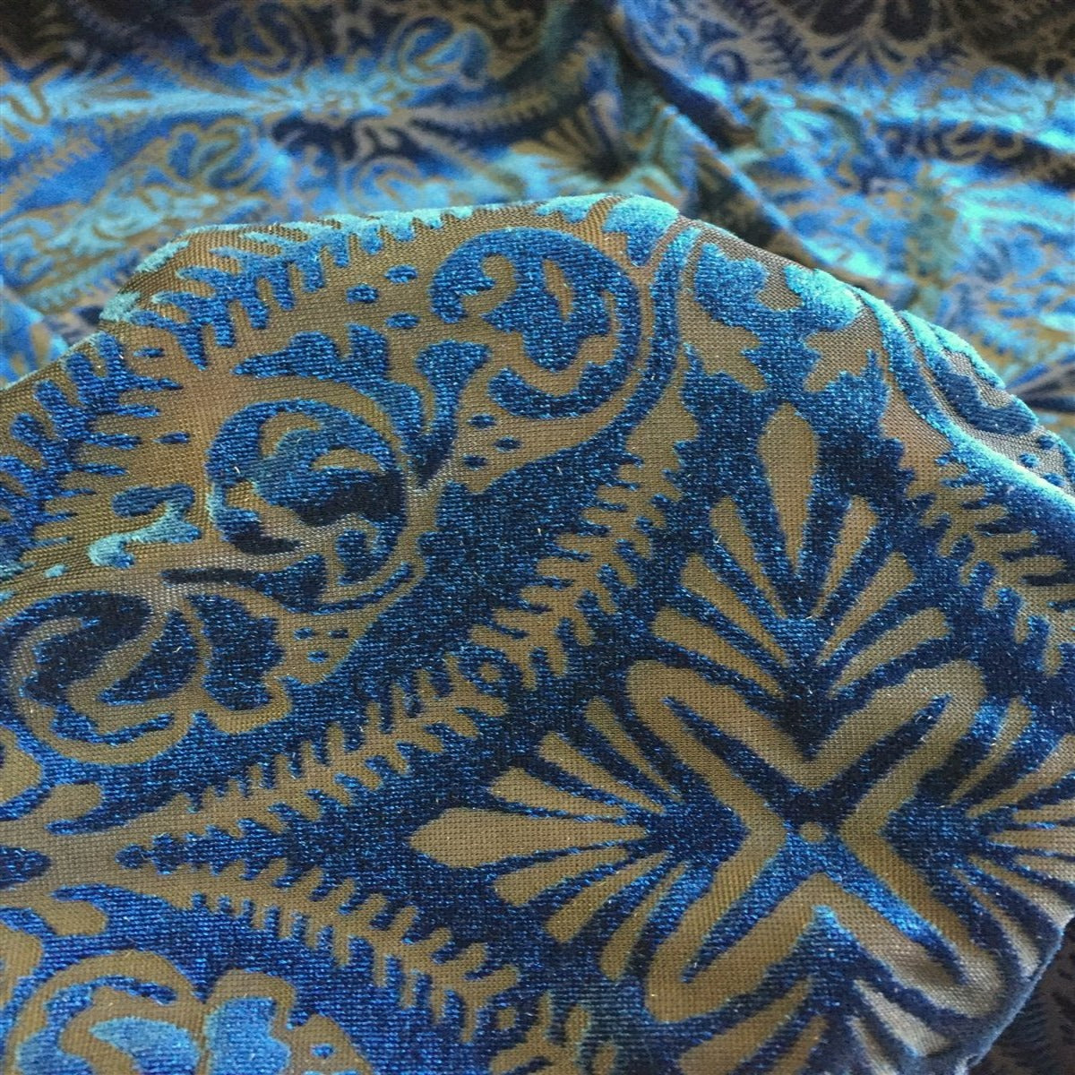 Lili Damask Burnout Stretch Velvet Fabric