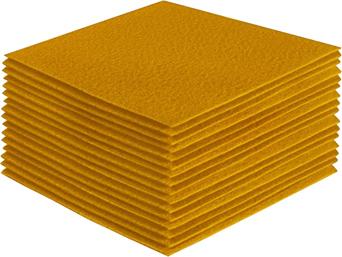 FabricLA Acrylic Felt Craft Sheet Packs – Antique Gold | Soft 100% Acrylic Felt Sheets for DIY & Crafts