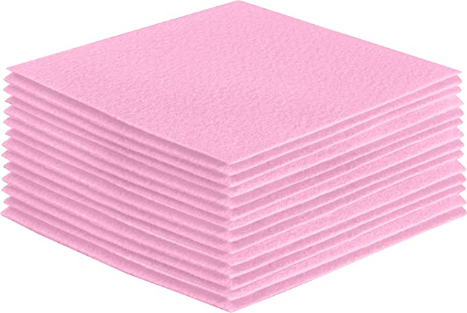 FabricLA Acrylic Felt Craft Sheet Packs – Baby Pink | Soft 100% Acrylic Felt Sheets for DIY & Crafts