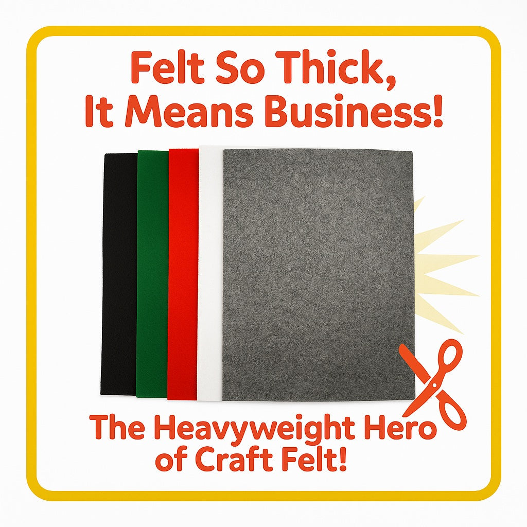 3.2mm Thick Acrylic Felt Sheets – 9x12" – Single Colors or Multi-Color Packs