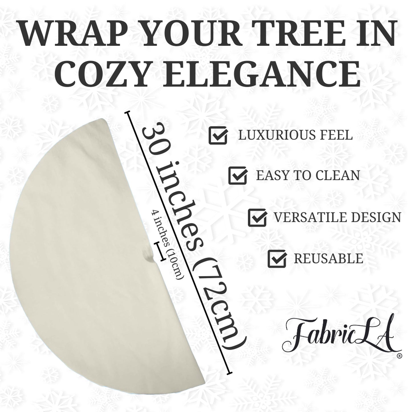 Premium Faux Fur Christmas Tree Skirt - 30 Inch | Luxurious Holiday Decorations