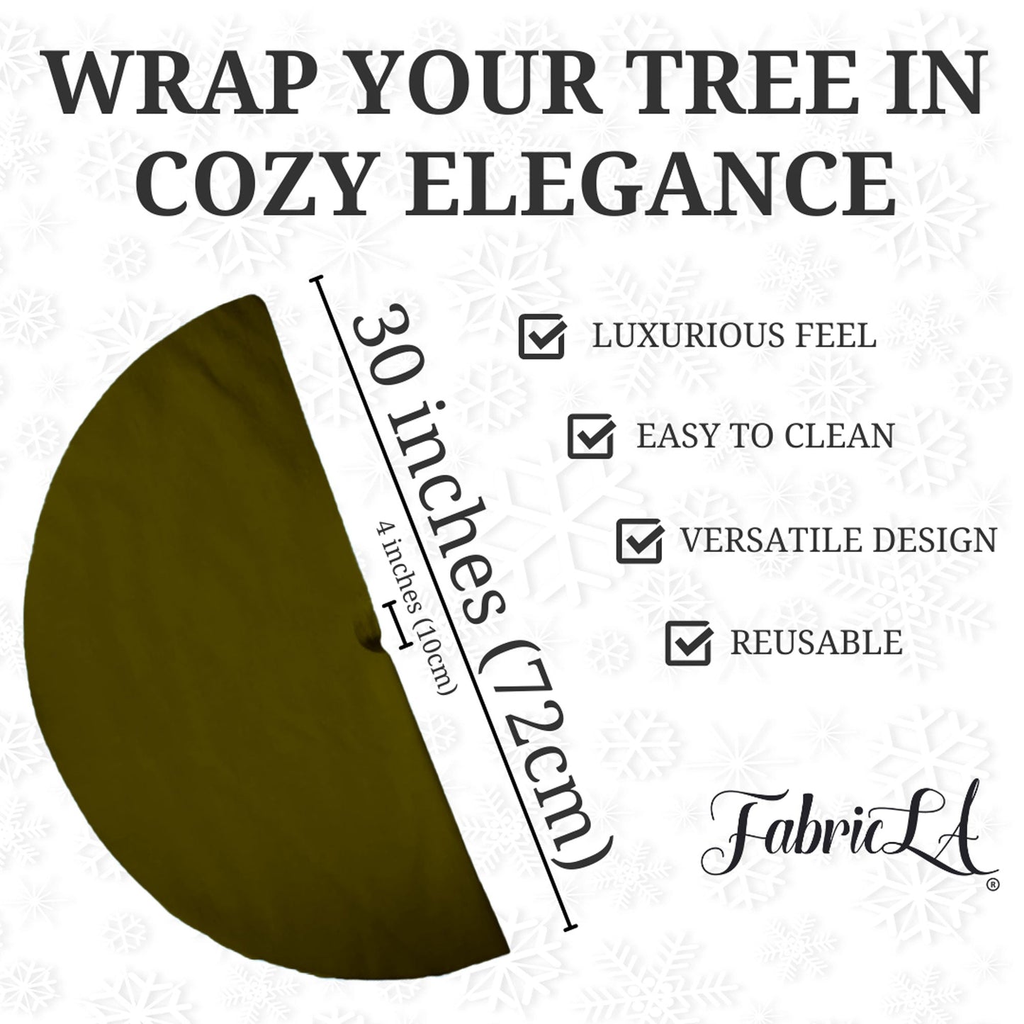 Premium Faux Fur Christmas Tree Skirt - 30 Inch | Luxurious Holiday Decorations