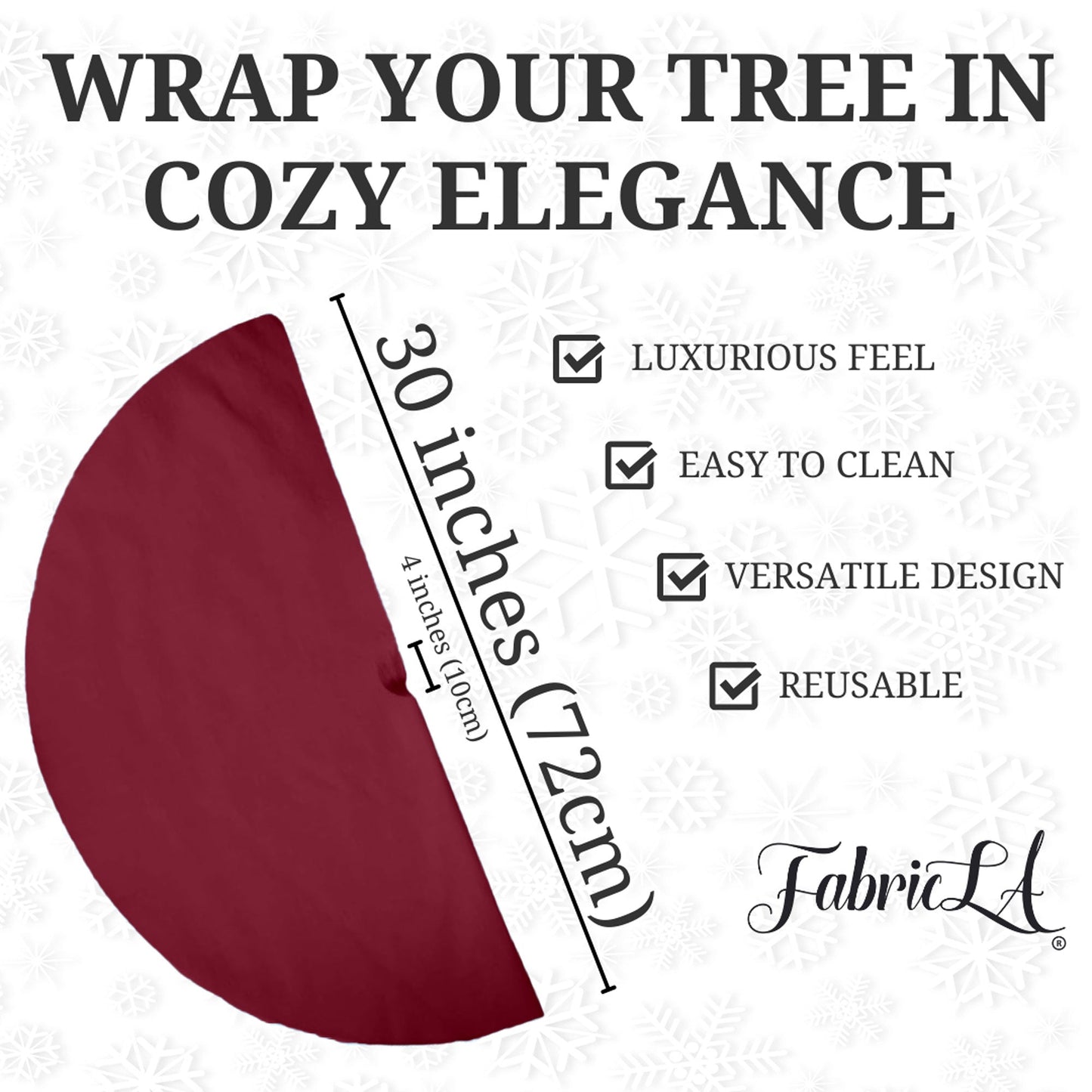 Premium Faux Fur Christmas Tree Skirt - 30 Inch | Luxurious Holiday Decorations