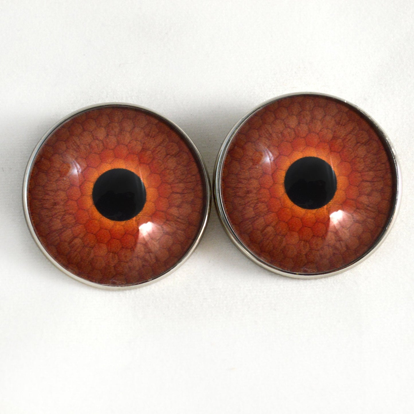 Amber Honeycomb Sew-On Button Glass Eyes