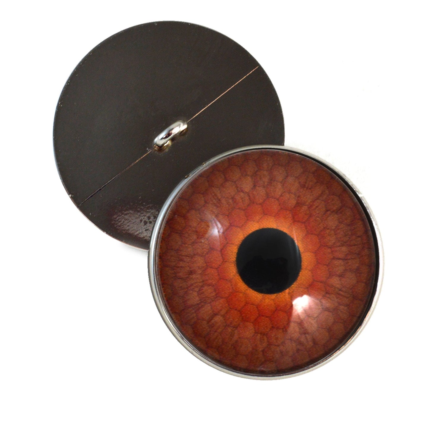 Amber Honeycomb Sew-On Button Glass Eyes