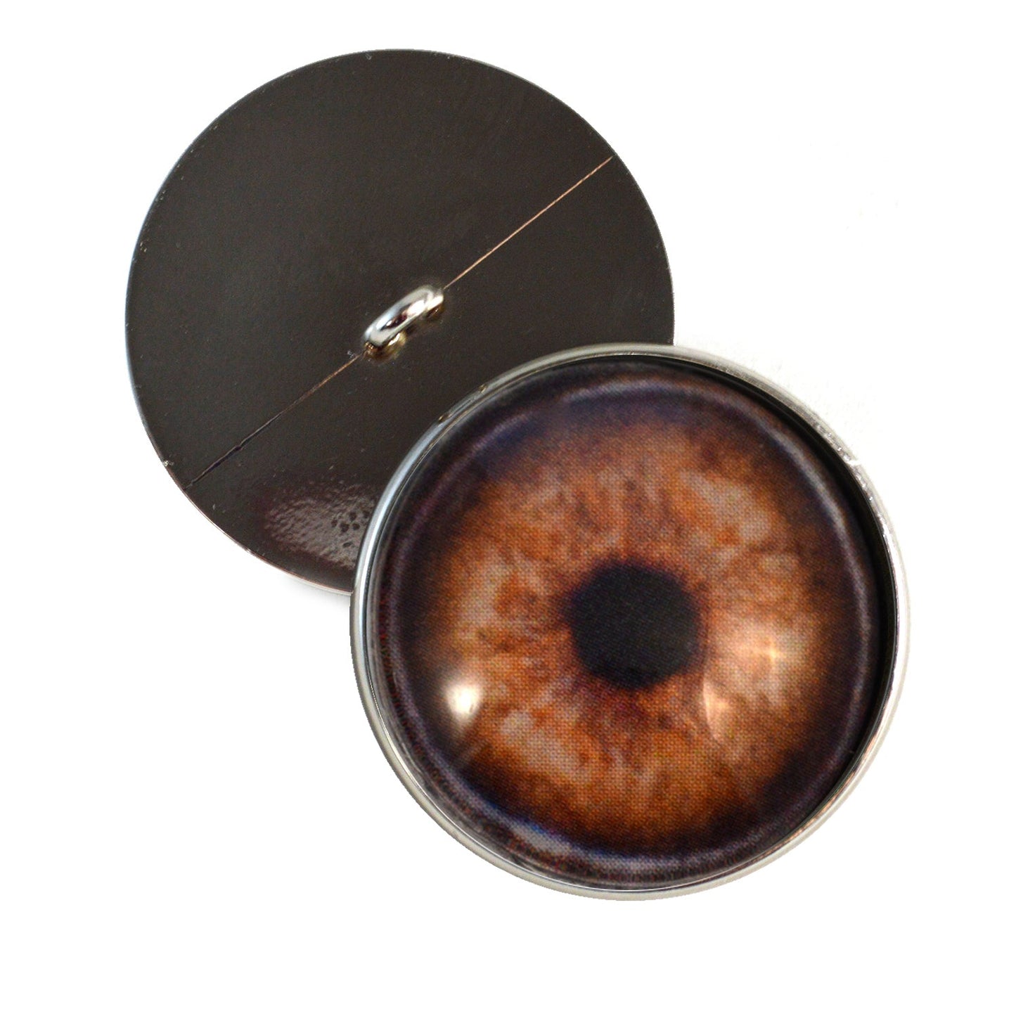 Dark Brown Elephant Sew-On Button Glass Eyes