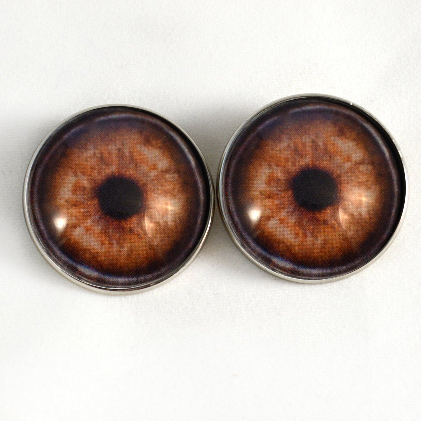 Dark Brown Elephant Sew-On Button Glass Eyes