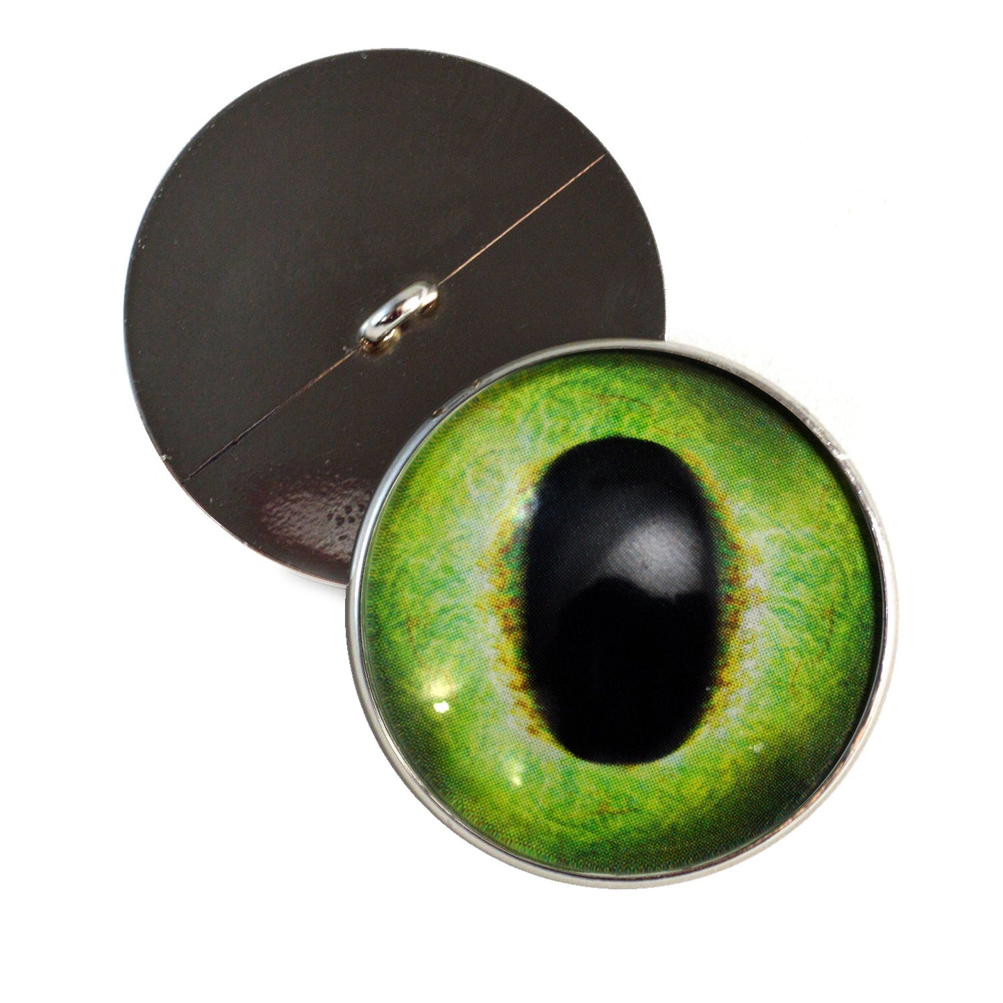 Friendly Green Dragon Sew-On Button Glass Eyes