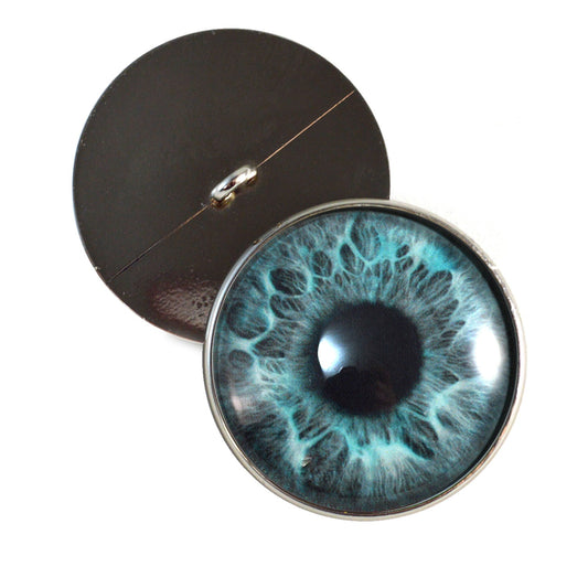 Mint Blue Mermaid Sew-On Button Glass Eyes