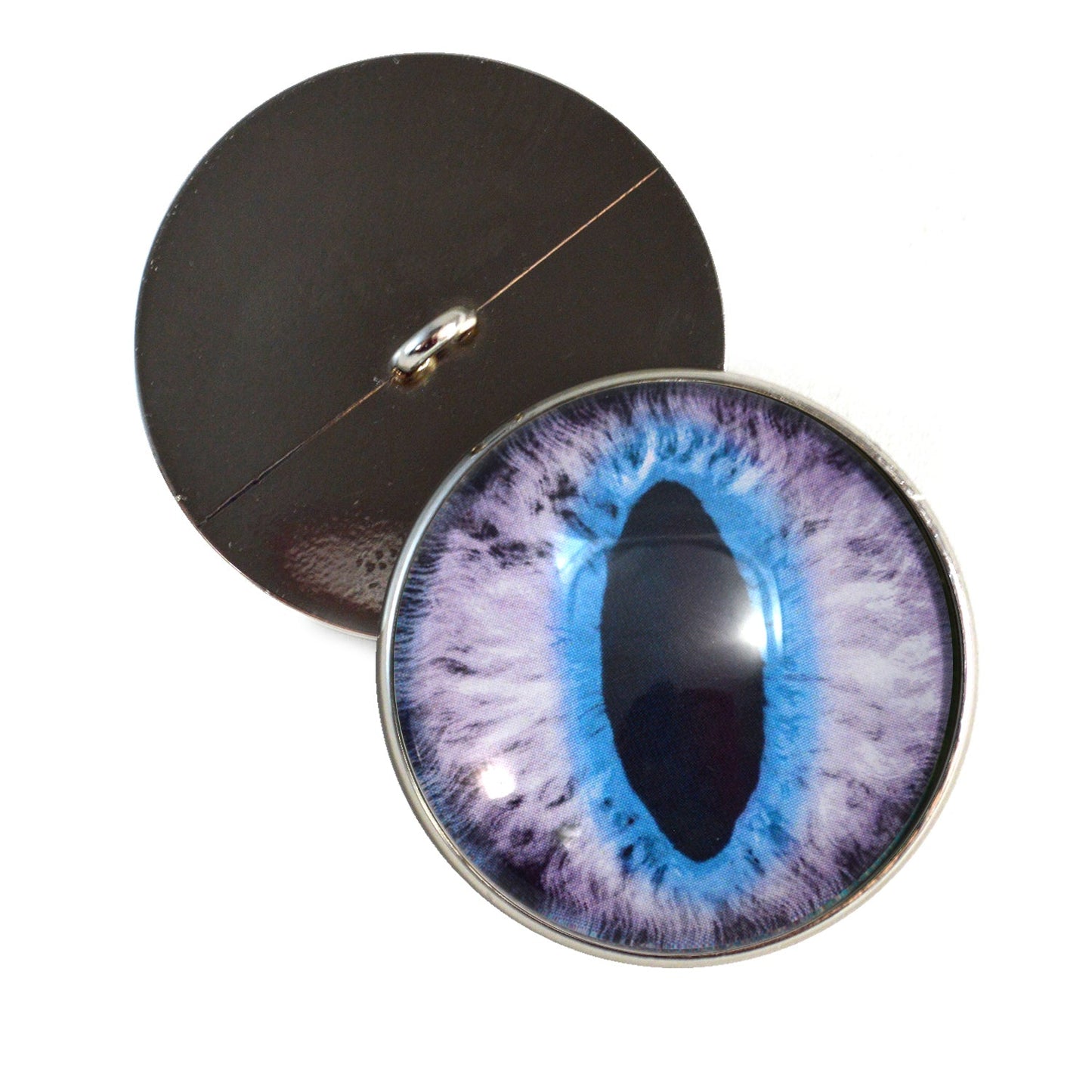 Purple and Blue Cat Dragon Sew-On Button Glass Eyes