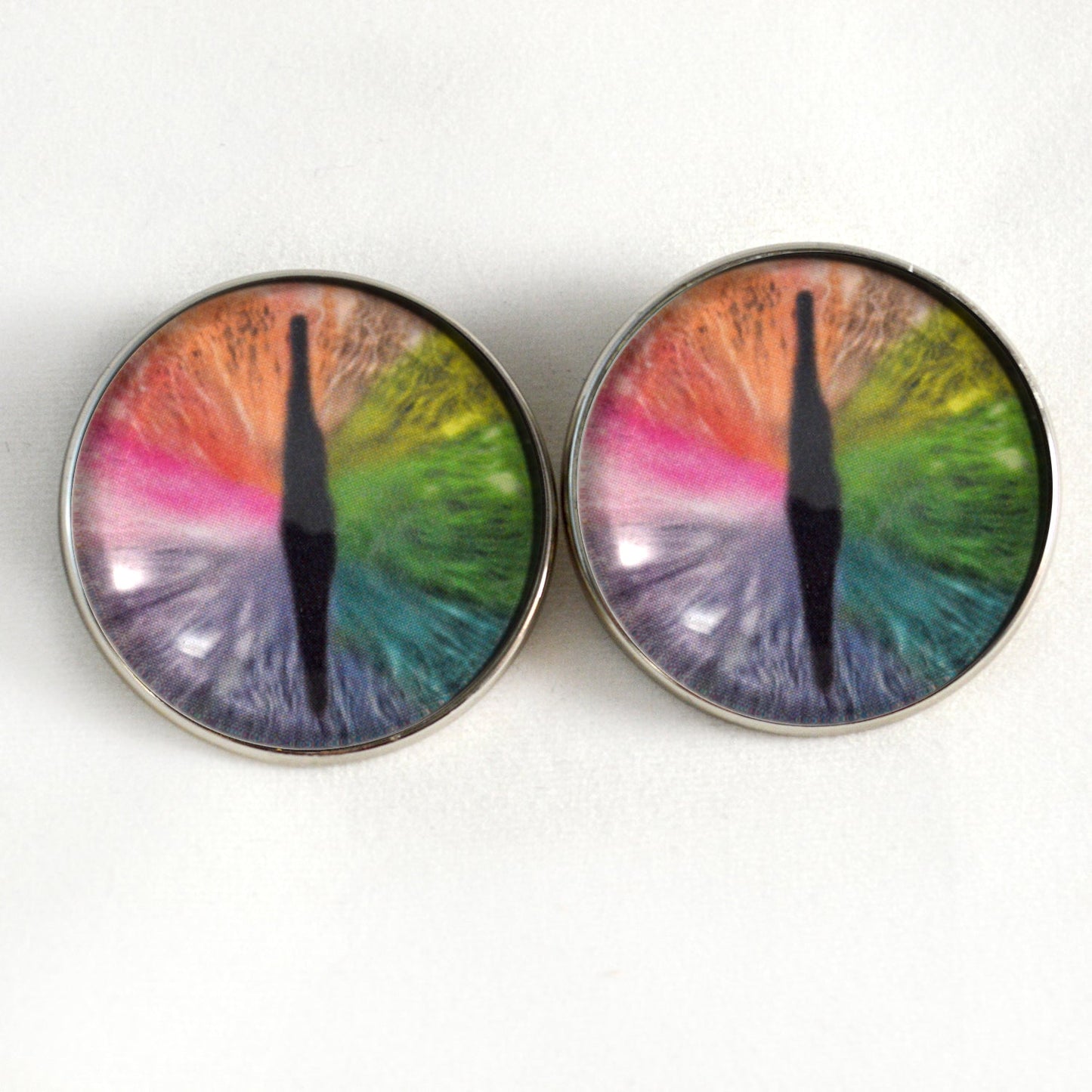 Rainbow Dragon Sew-On Button Glass Eyes