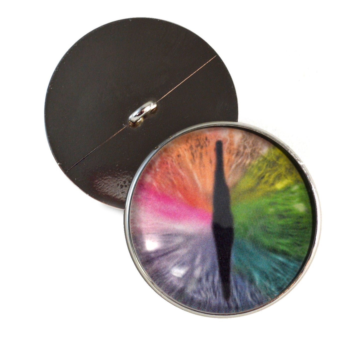 Rainbow Dragon Sew-On Button Glass Eyes