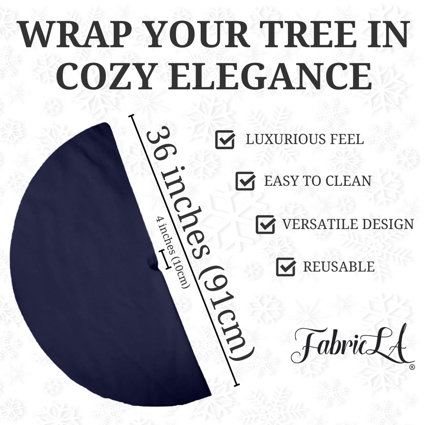 Premium Faux Fur Christmas Tree Skirt - 36 Inch | Luxurious Holiday Decorations