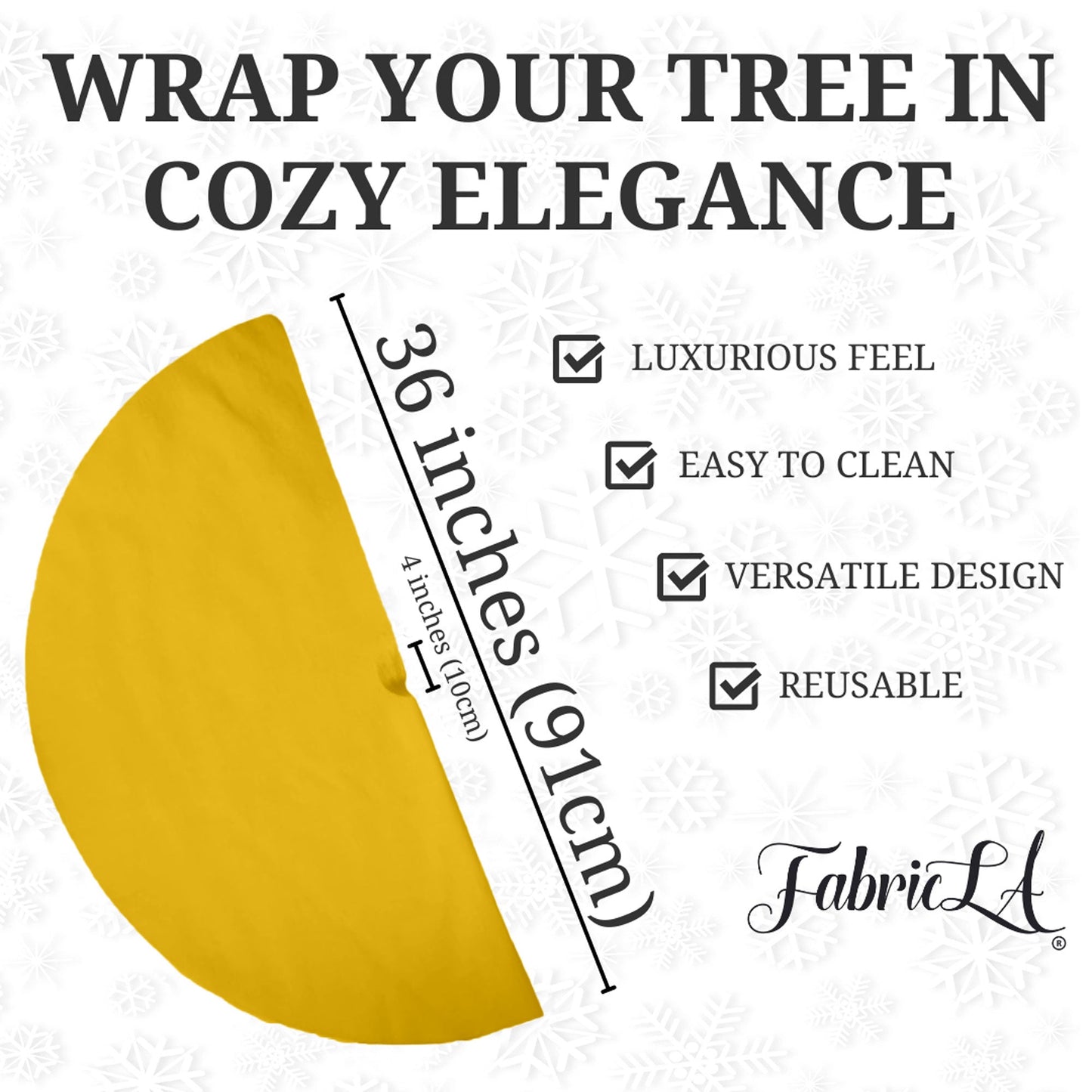 Premium Faux Fur Christmas Tree Skirt - 36 Inch | Luxurious Holiday Decorations