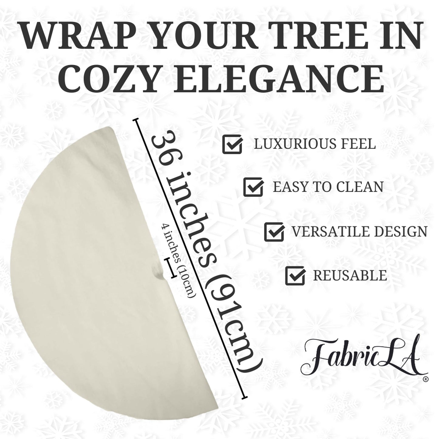 Premium Faux Fur Christmas Tree Skirt - 36 Inch | Luxurious Holiday Decorations