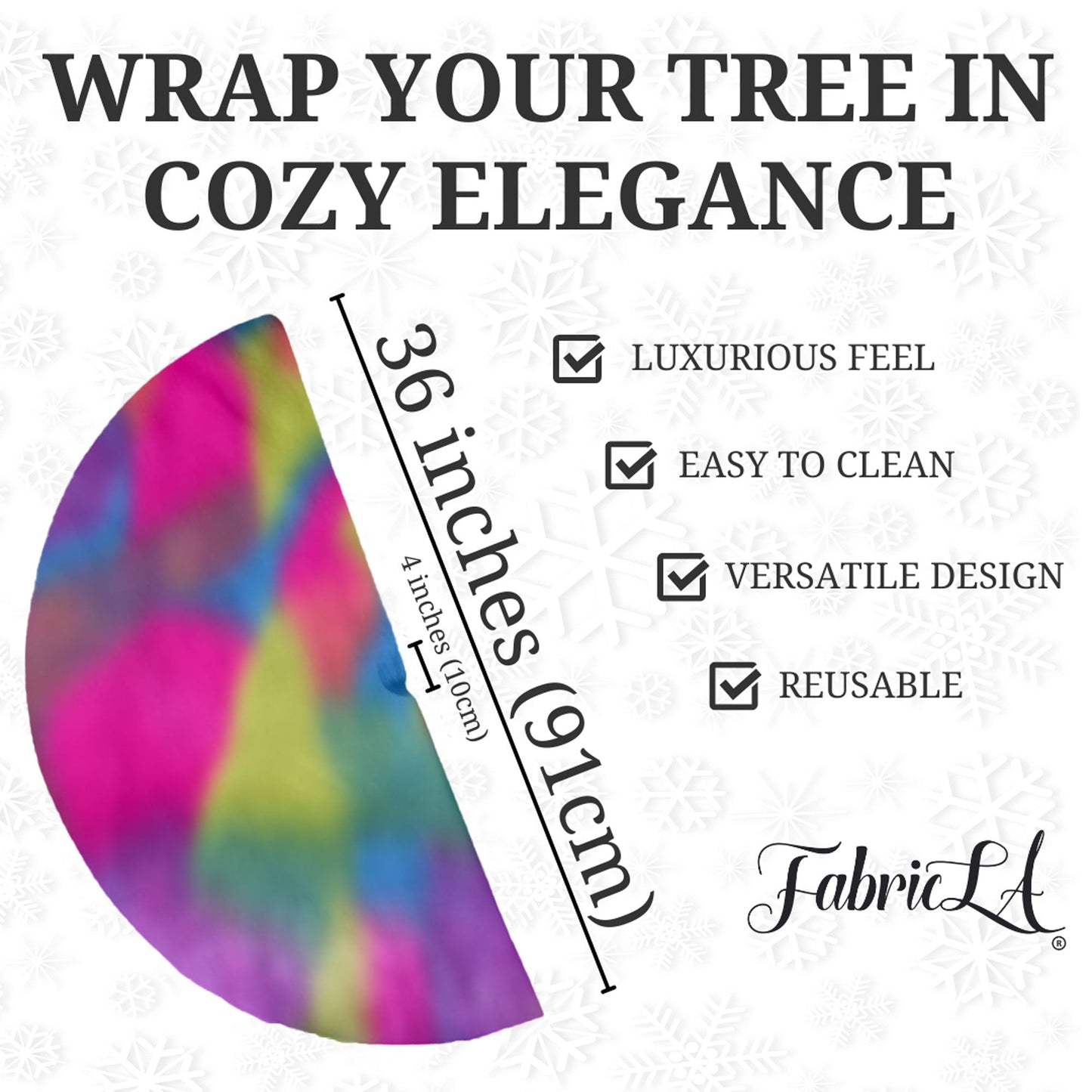 Premium Faux Fur Christmas Tree Skirt - 36 Inch | Luxurious Holiday Decorations