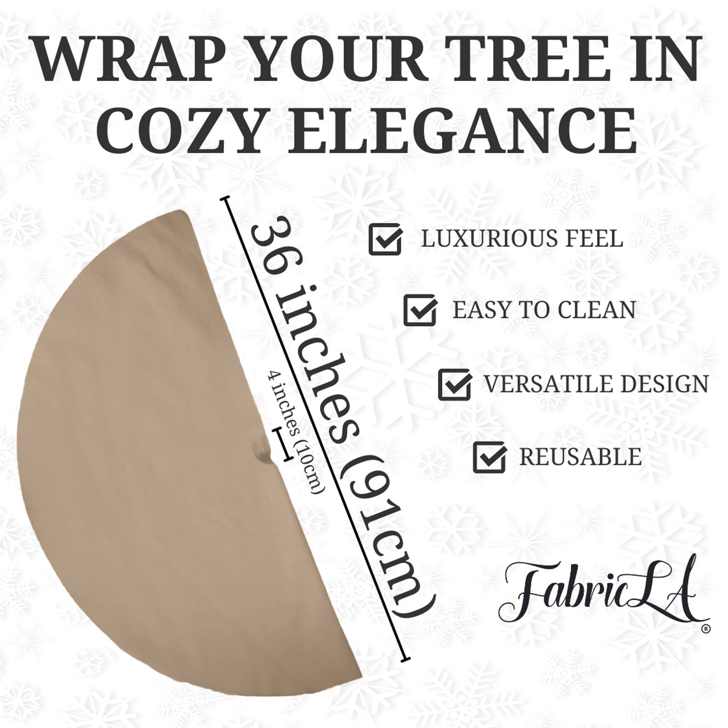 Premium Faux Fur Christmas Tree Skirt - 36 Inch | Luxurious Holiday Decorations