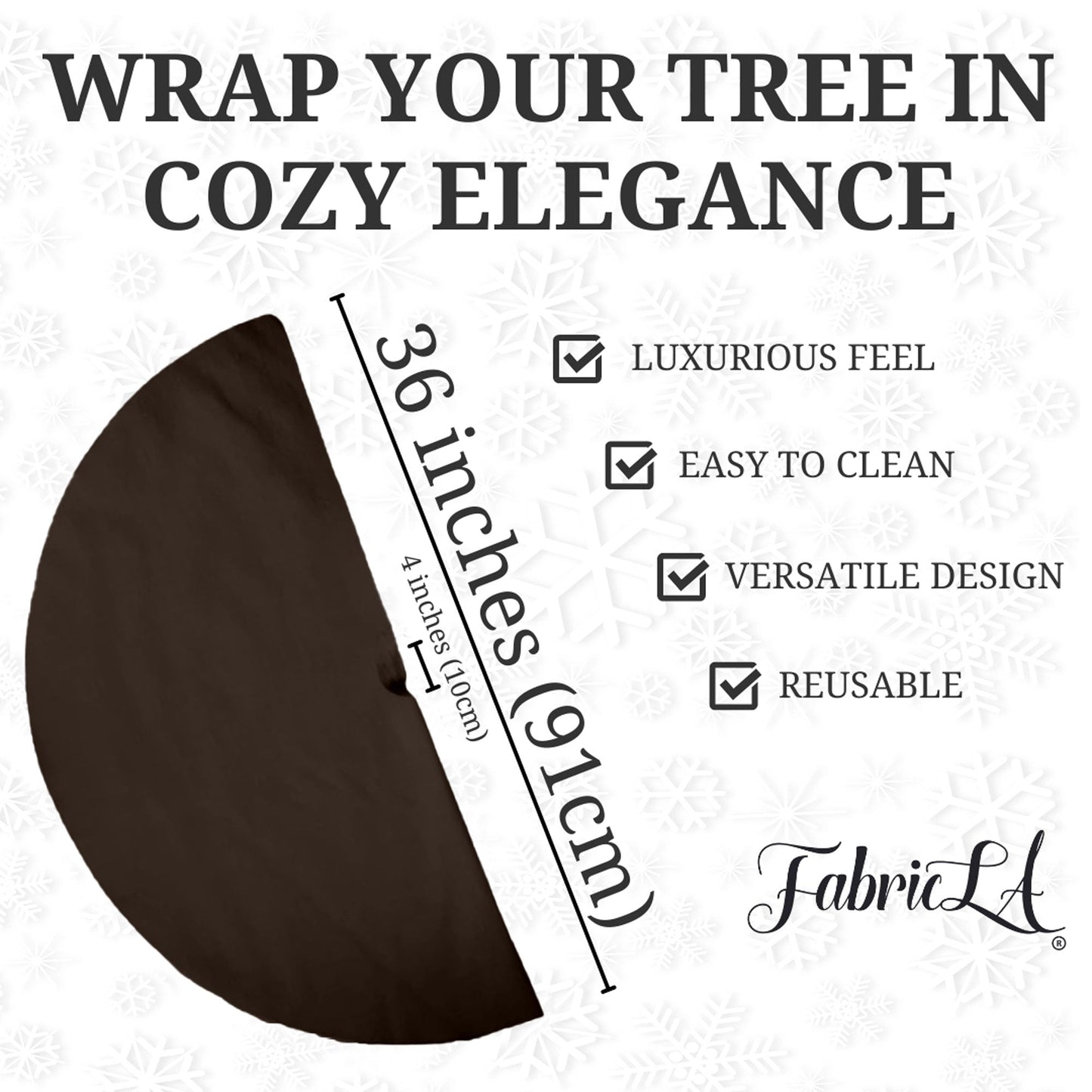 Premium Faux Fur Christmas Tree Skirt - 36 Inch | Luxurious Holiday Decorations