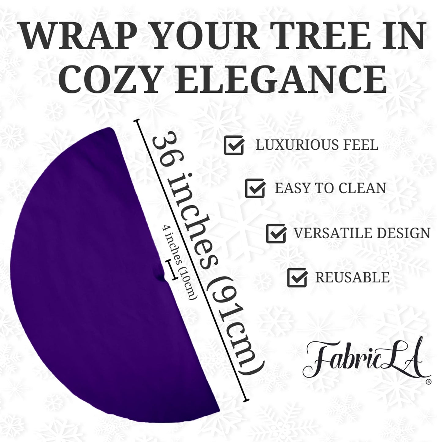 Premium Faux Fur Christmas Tree Skirt - 36 Inch | Luxurious Holiday Decorations