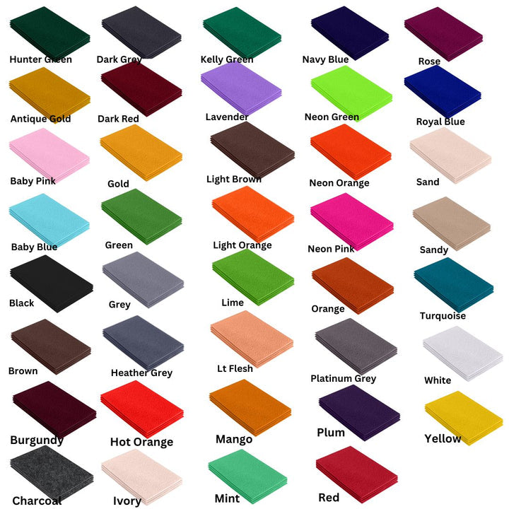 FabricLA Acrylic Felt 9"X12" Sheet Packs | Many Colors
