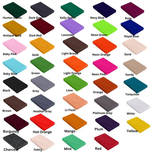 FabricLA Acrylic Felt 9"X12" Sheet Packs | Many Colors