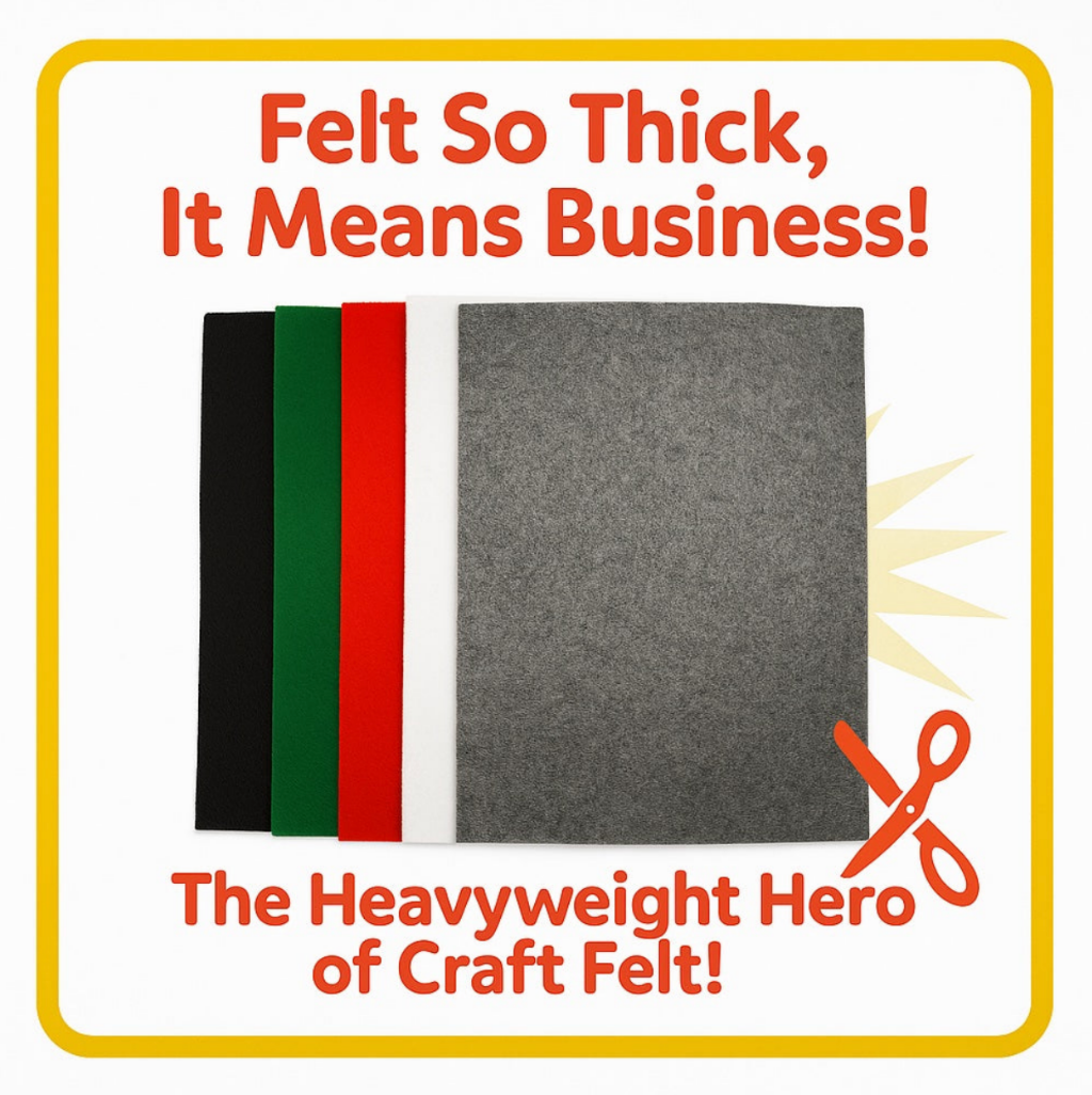 3.2mm Thick Acrylic Felt Sheets – 12"x18" Multi-Color or Single Color Options
