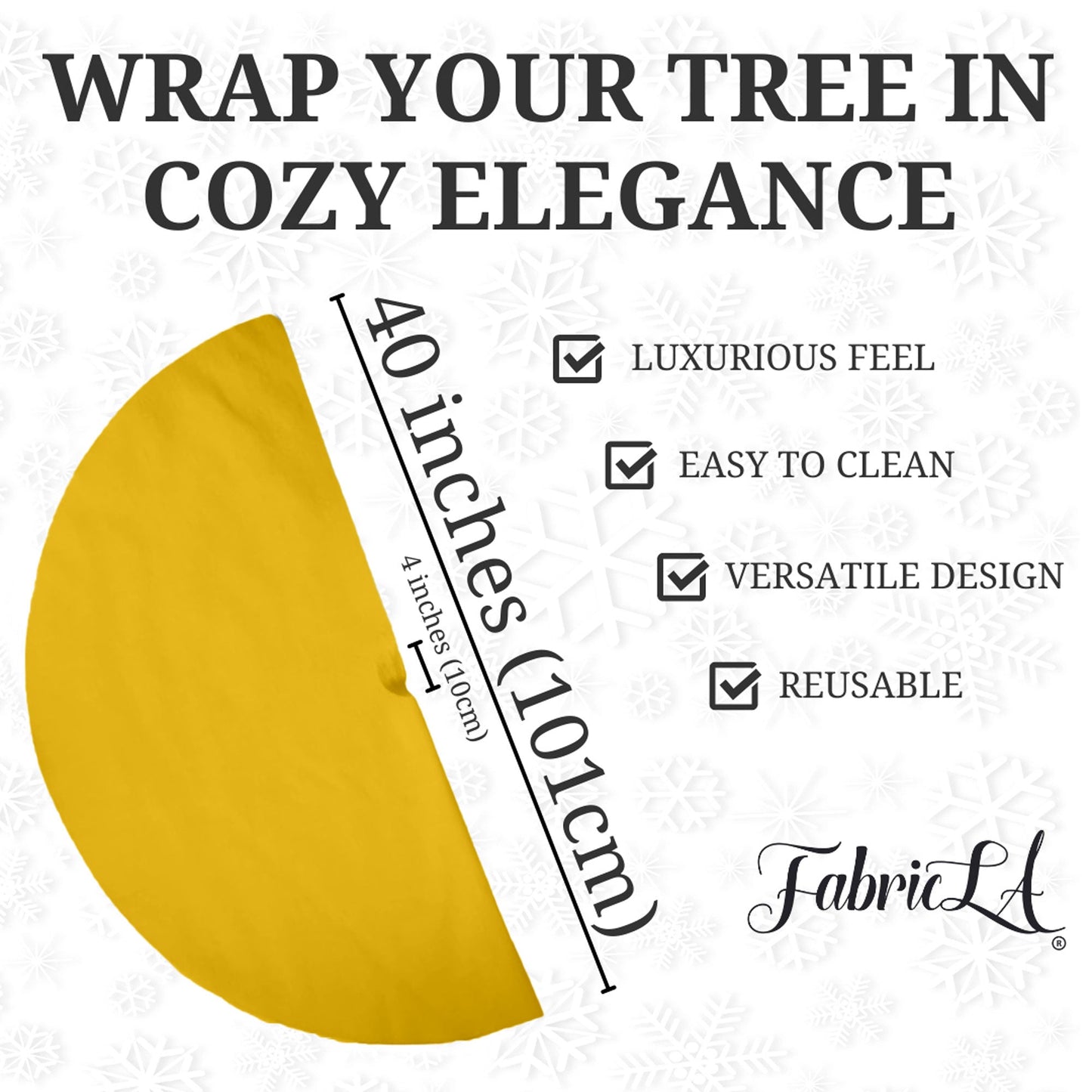 Premium Faux Fur Christmas Tree Skirt - 40 Inch | Luxurious Holiday Decorations