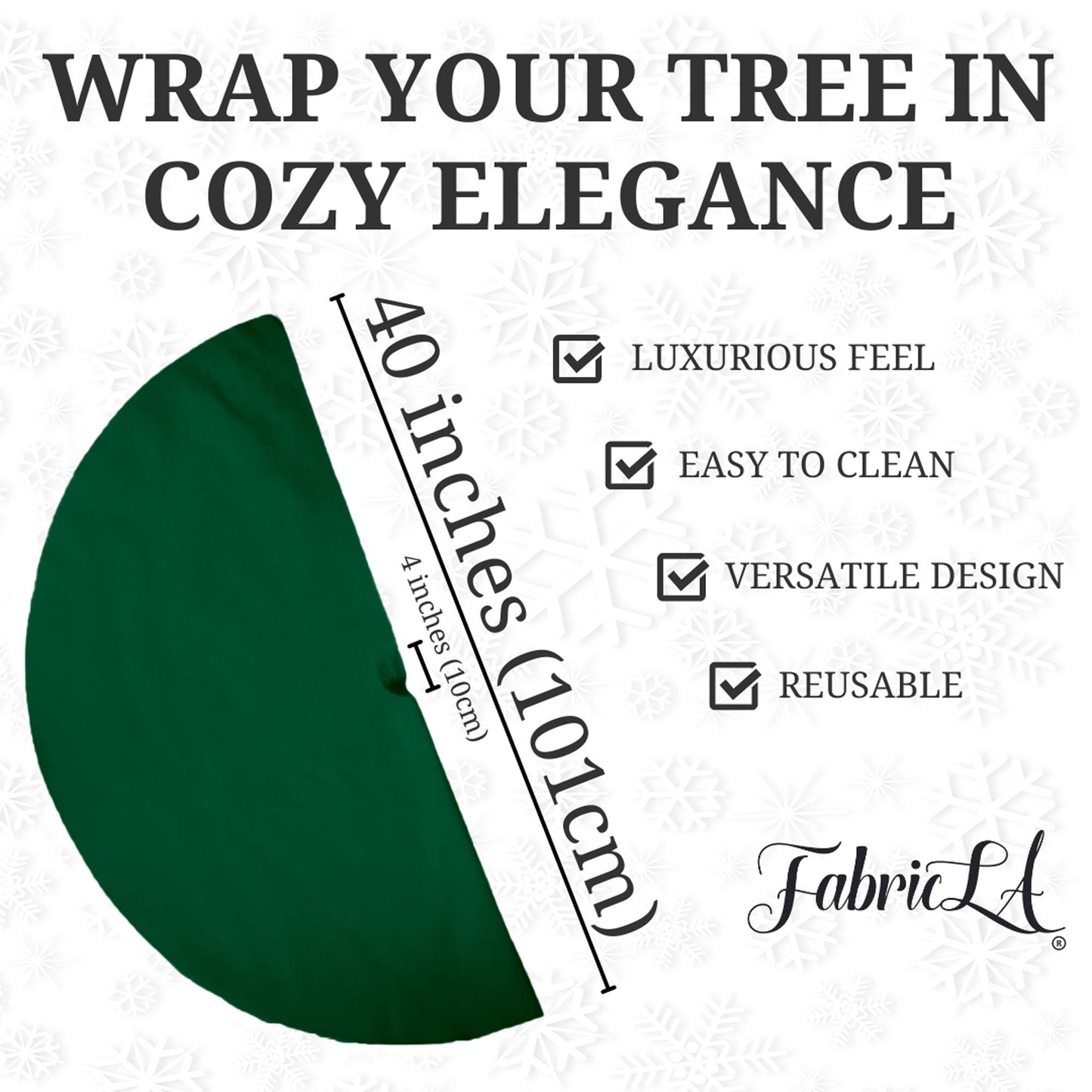 Premium Faux Fur Christmas Tree Skirt - 40 Inch | Luxurious Holiday Decorations