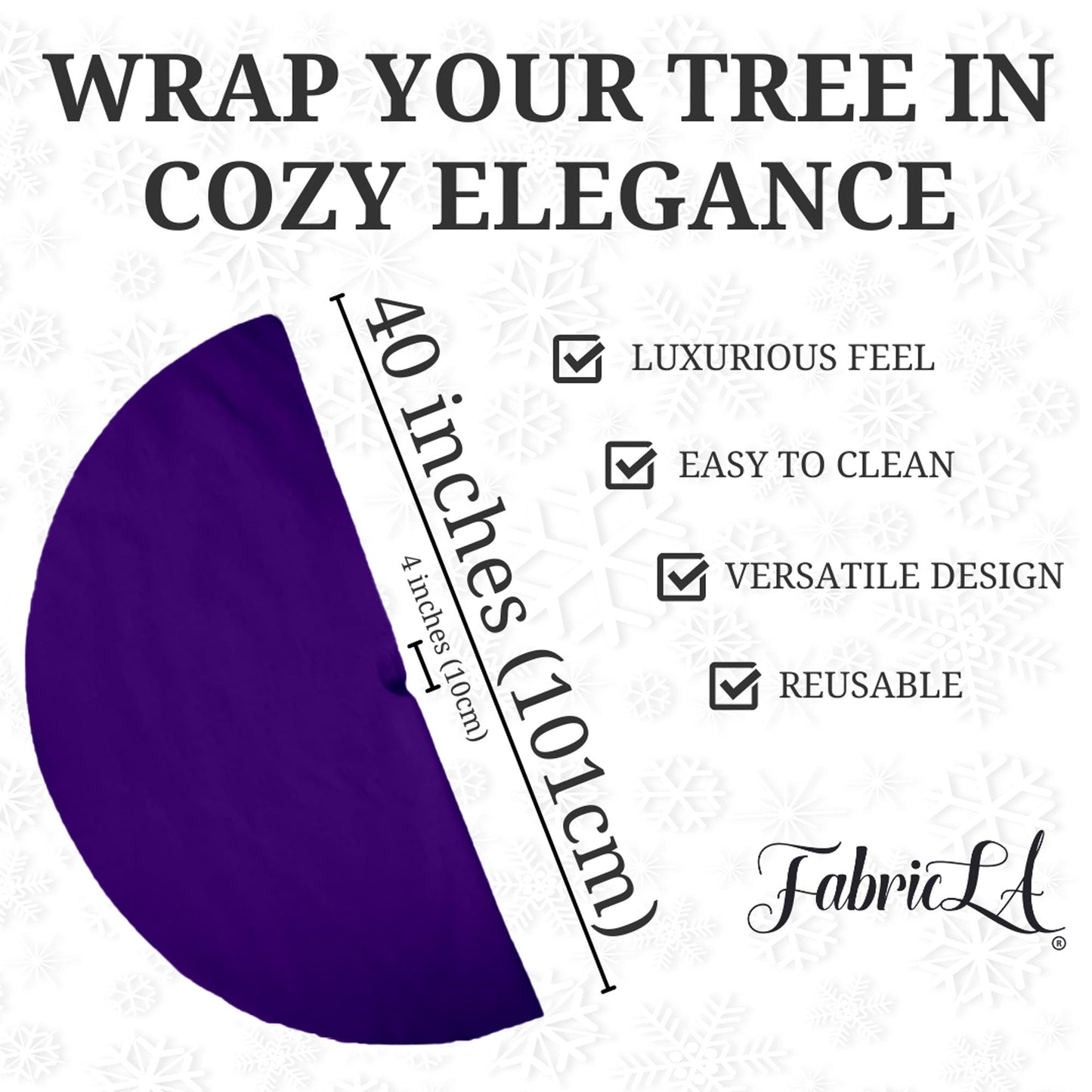 Premium Faux Fur Christmas Tree Skirt - 40 Inch | Luxurious Holiday Decorations