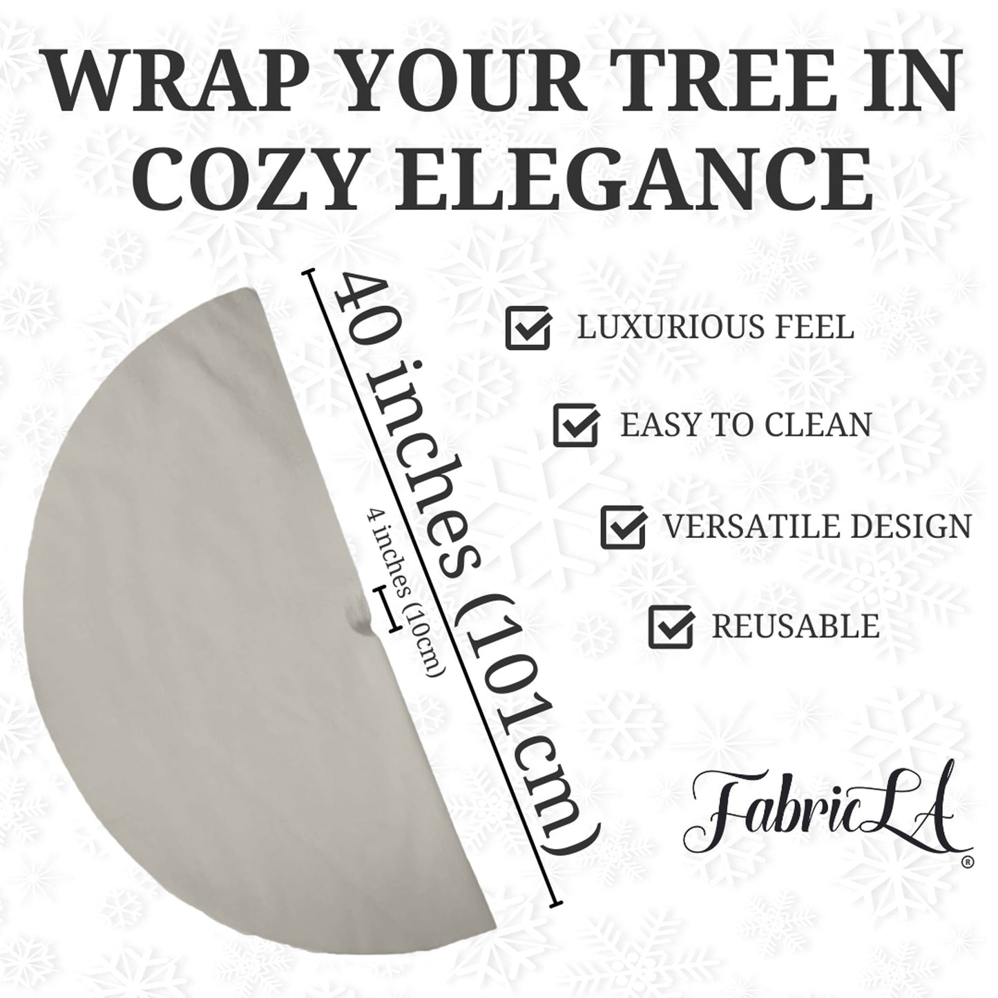 Premium Faux Fur Christmas Tree Skirt - 40 Inch | Luxurious Holiday Decorations