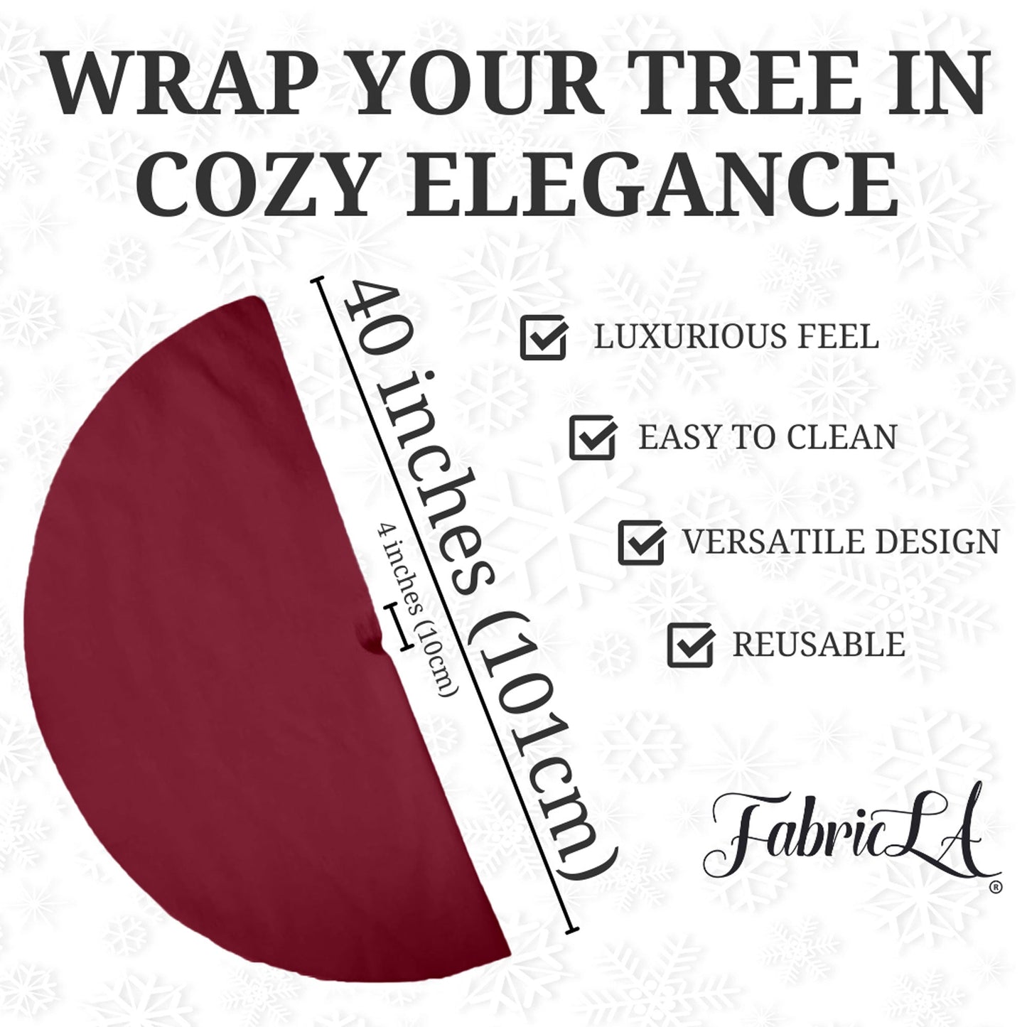 Premium Faux Fur Christmas Tree Skirt - 40 Inch | Luxurious Holiday Decorations