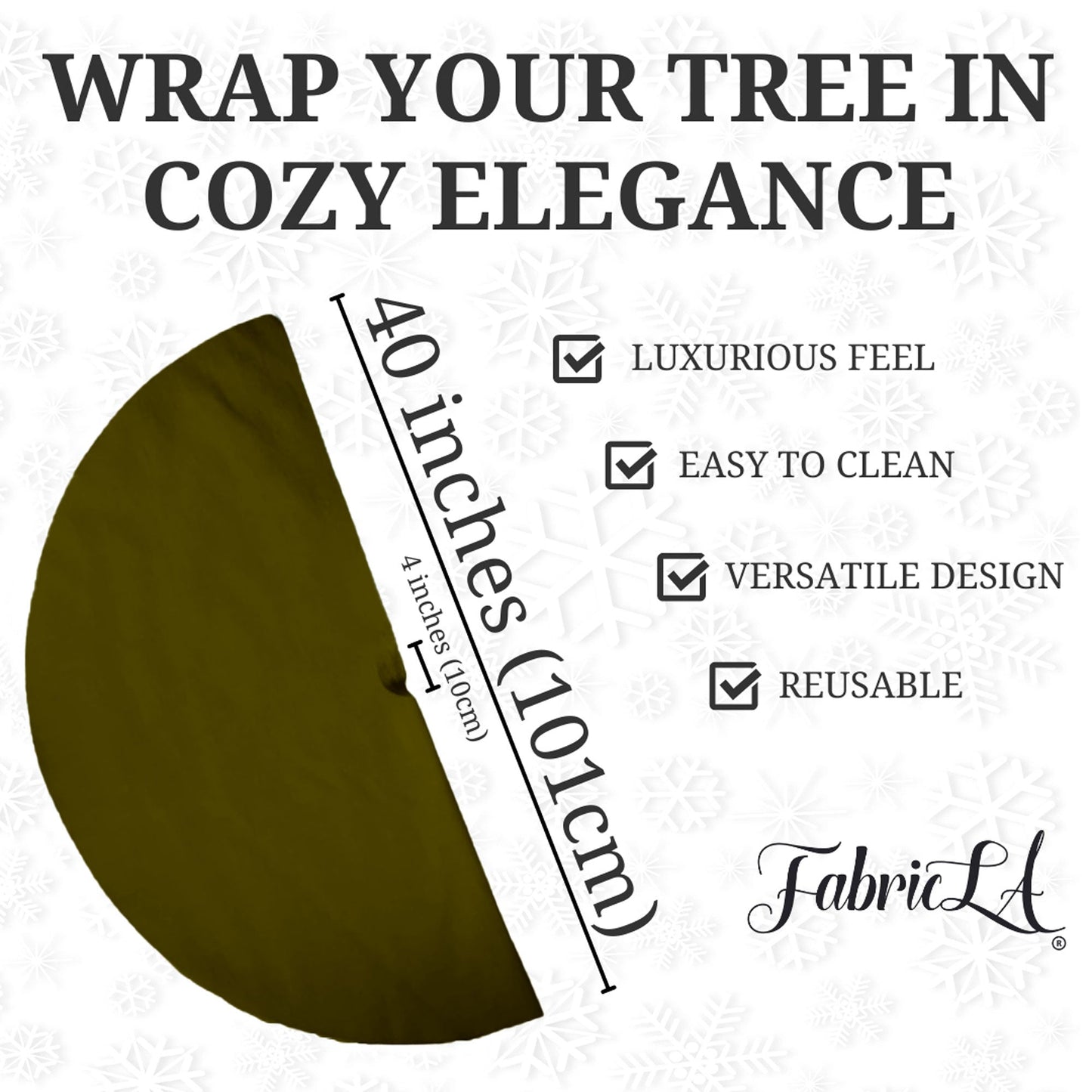 Premium Faux Fur Christmas Tree Skirt - 40 Inch | Luxurious Holiday Decorations