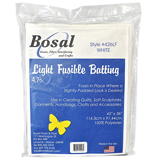 Bosal Single Sided Light Fusible Batting, 45" x 36"
