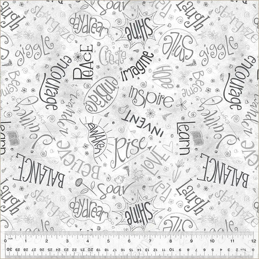 White Cloud Noteworthy Aspirations 44"/45 Fabric Per Yard