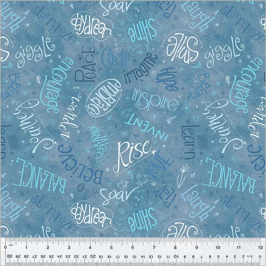 Blue Denim Noteworthy Aspirations 44"/45 Fabric Per Yard