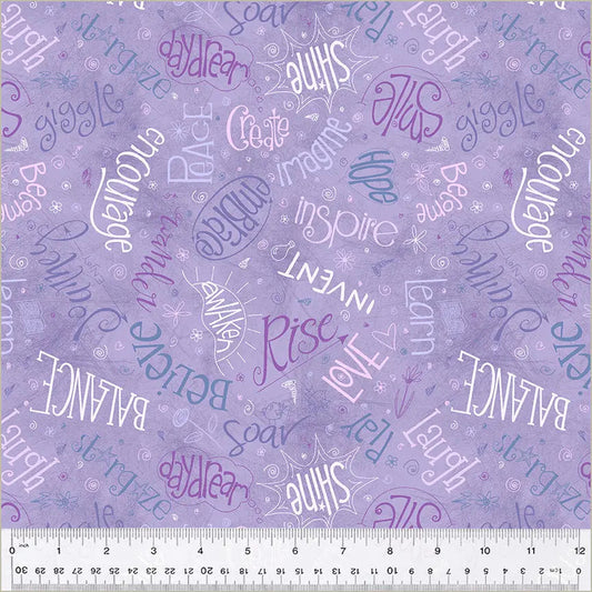 Purple Lilac Noteworthy Aspirations 44"/45 Fabric Per Yard