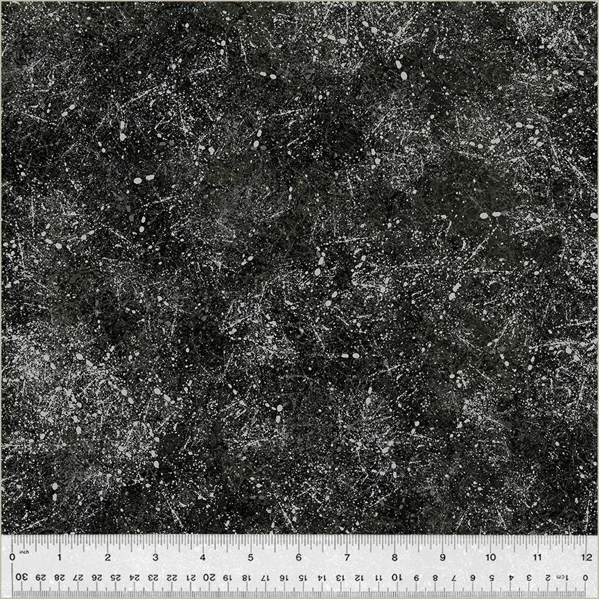 Black Noteworthy Splatter 44"/45 Fabric Per Yard