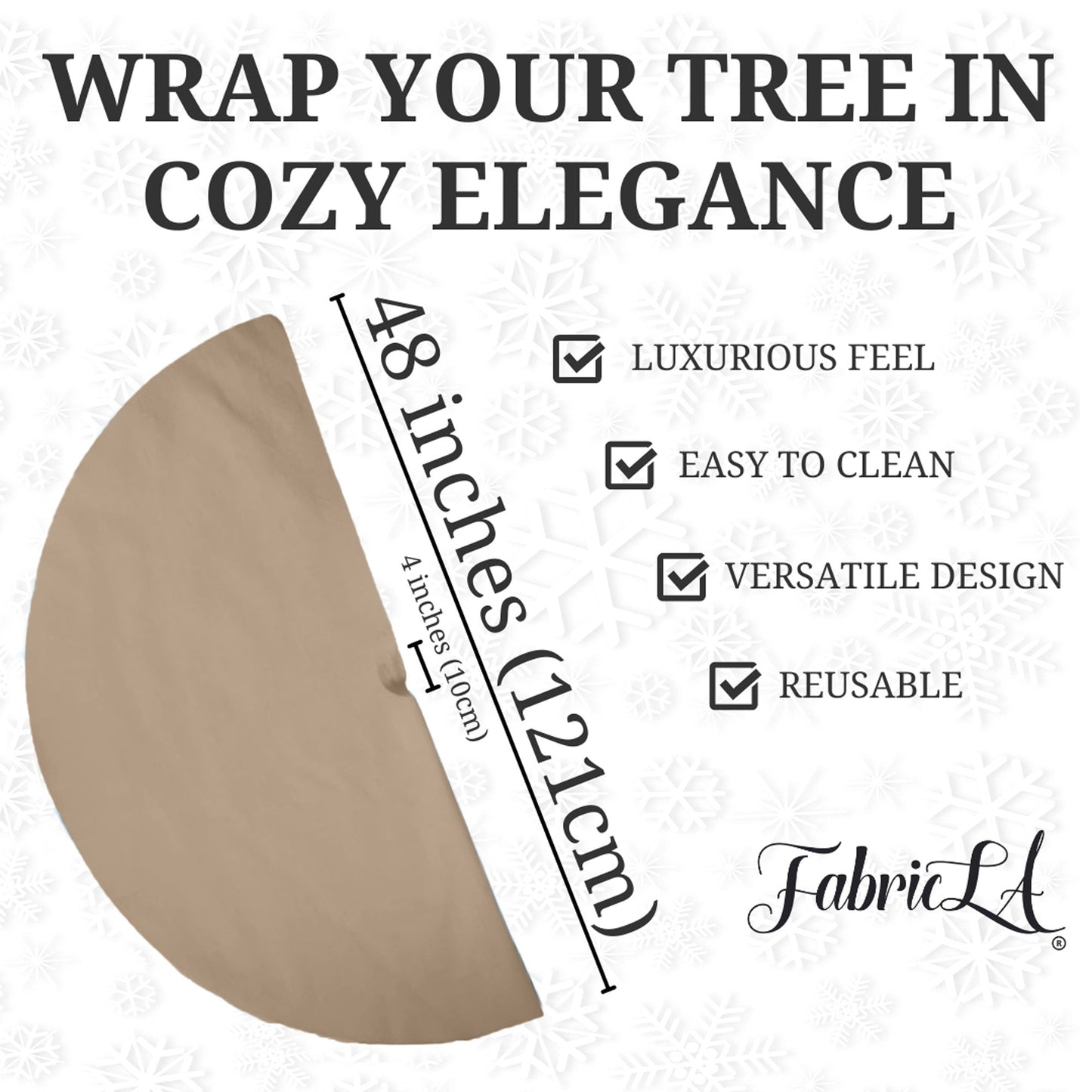 Premium Faux Fur Christmas Tree Skirt - 48 Inch | Luxurious Holiday Decorations