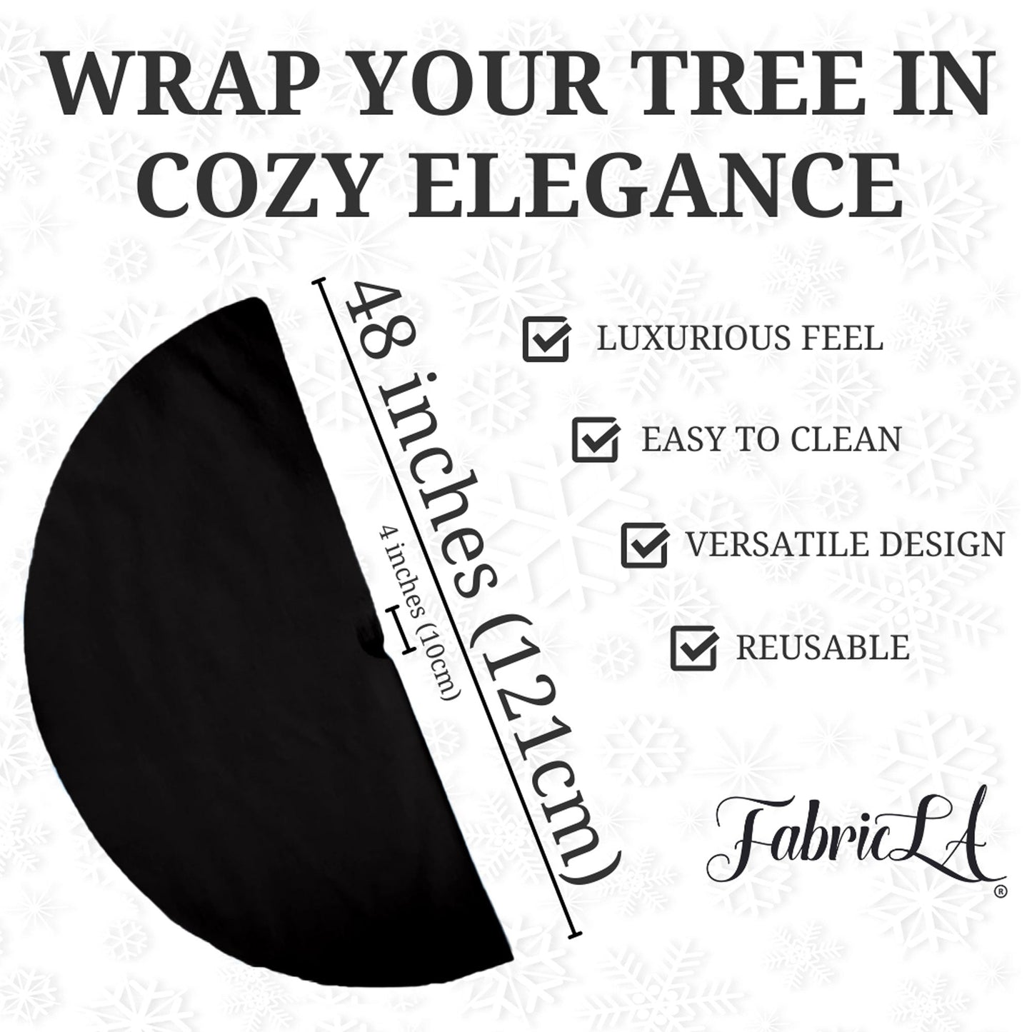 Premium Faux Fur Christmas Tree Skirt - 48 Inch | Luxurious Holiday Decorations