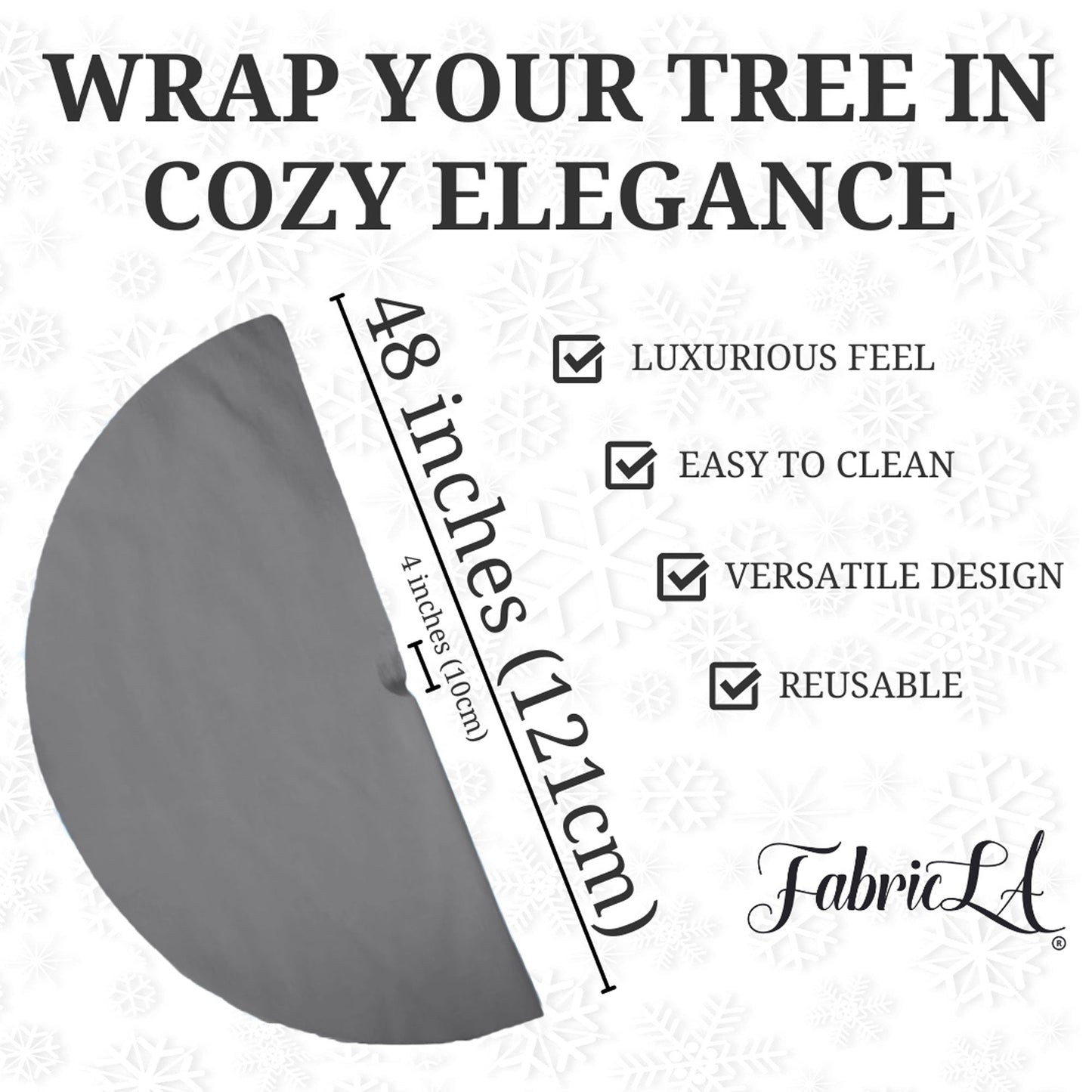 Premium Faux Fur Christmas Tree Skirt - 48 Inch | Luxurious Holiday Decorations