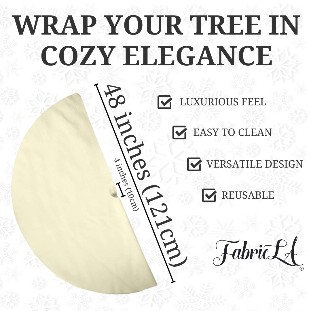 Premium Faux Fur Christmas Tree Skirt - 48 Inch | Luxurious Holiday Decorations