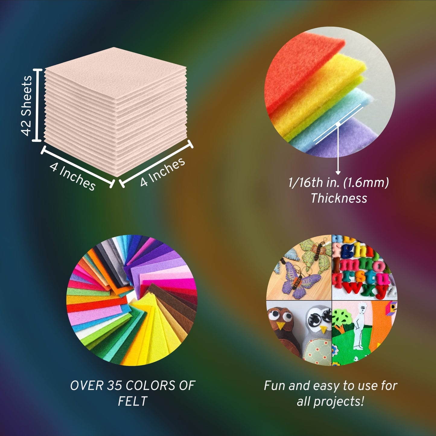 FabricLA Acrylic Felt Craft Sheet Packs – Sand | Soft 100% Acrylic Felt Sheets for DIY & Crafts