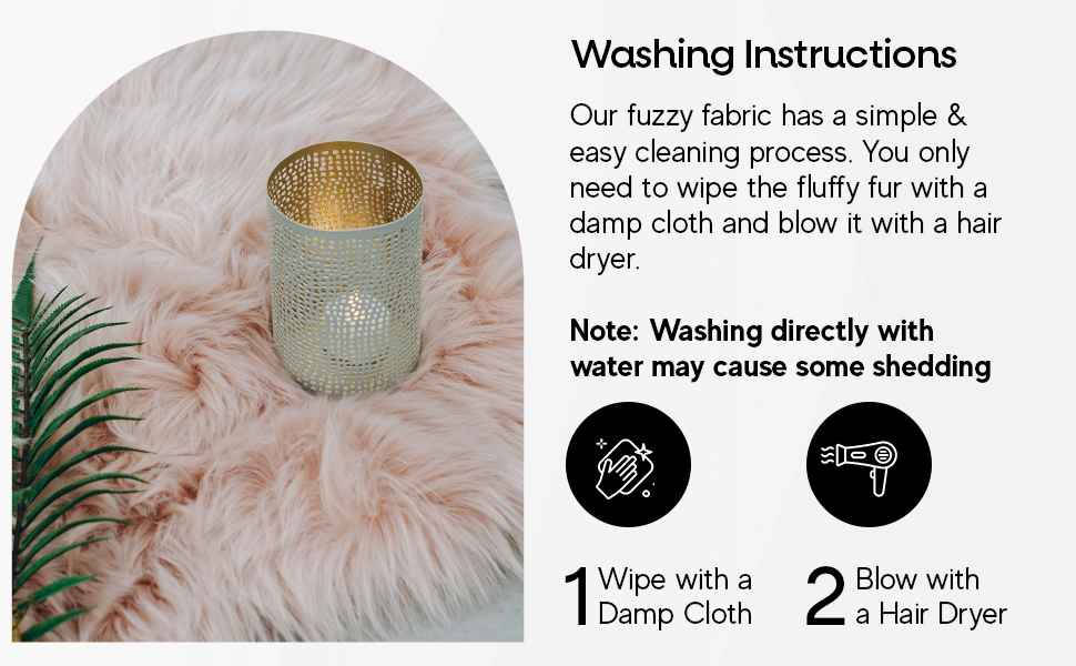 Faux Fur Fabric Squares | Baby Pink