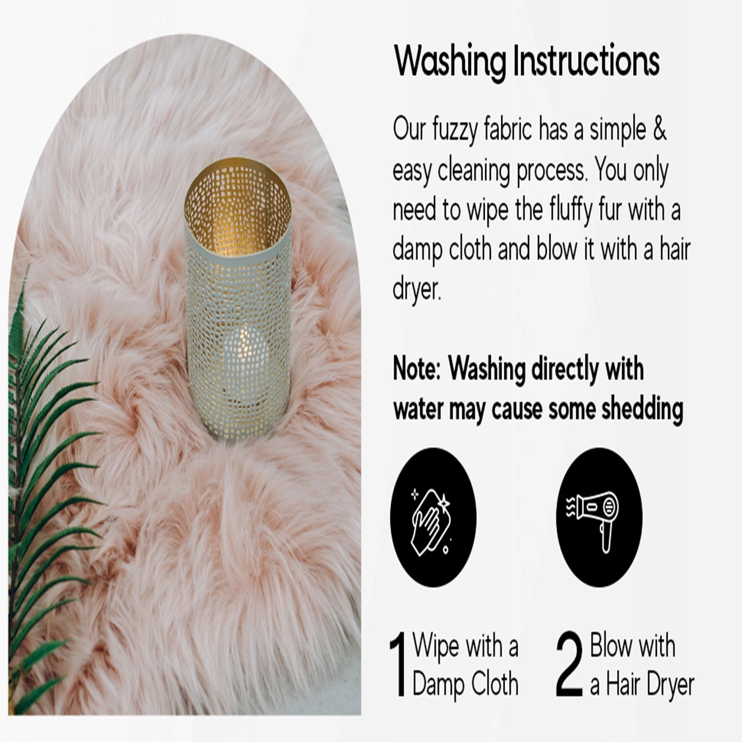 Faux Fur Fabric Squares | Beige