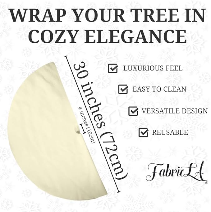 Premium Faux Fur Christmas Tree Skirt - 30 Inch | Luxurious Holiday Decorations