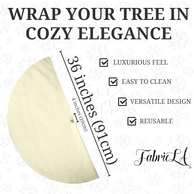 Premium Faux Fur Christmas Tree Skirt - 36 Inch | Luxurious Holiday Decorations