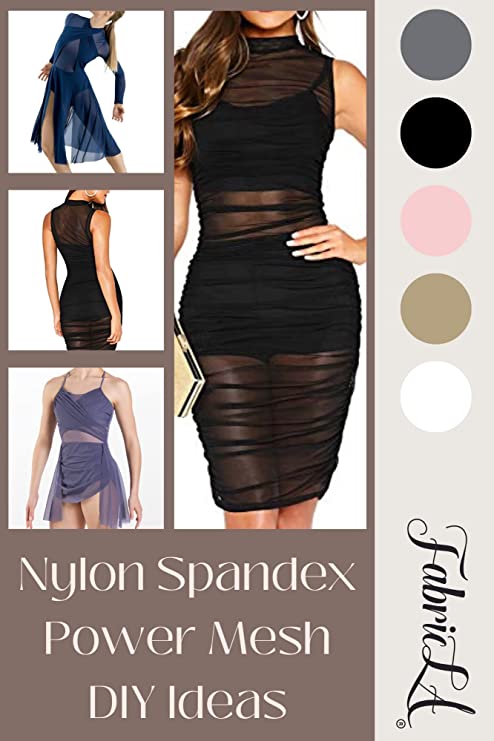 FabricLA Nylon Spandex Performance Power Mesh Fabric | Black