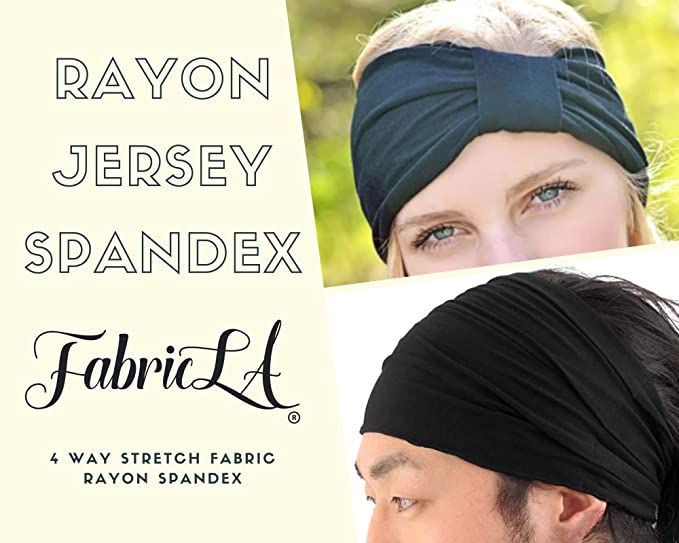 Rayon Spandex Jersey Knit Fabric – Black | 60" Wide, 240 GSM, 4-Way Stretch – By the Yard | FabricLA